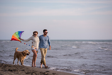 Image showing happy couple enjoying time together at beach