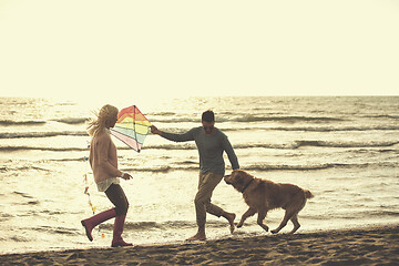 Image showing happy couple enjoying time together at beach