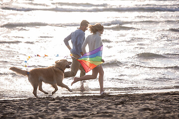 Image showing happy couple enjoying time together at beach