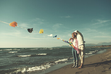 Image showing Couple enjoying time together at beach