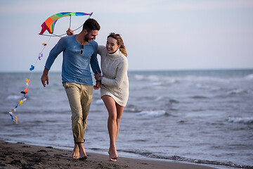 Image showing Couple enjoying time together at beach