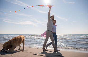 Image showing happy couple enjoying time together at beach