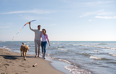 Image showing happy couple enjoying time together at beach