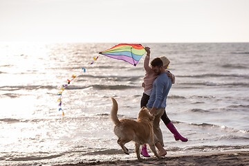 Image showing happy couple enjoying time together at beach