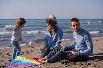 Image showing happy family enjoying vecation during autumn day