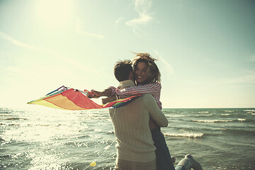 Image showing Couple enjoying time together at beach