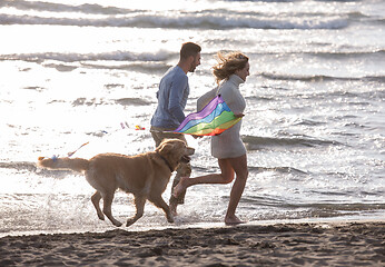 Image showing happy couple enjoying time together at beach