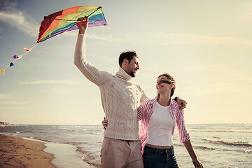 Image showing Couple enjoying time together at beach