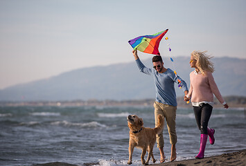 Image showing happy couple enjoying time together at beach