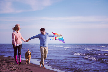 Image showing happy couple enjoying time together at beach