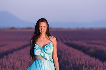 Image showing woman portrait in lavender flower field