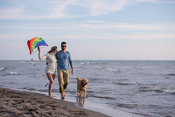 Image showing happy couple enjoying time together at beach