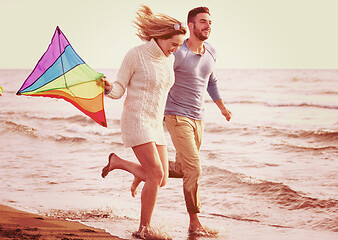 Image showing Couple enjoying time together at beach