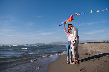 Image showing Couple enjoying time together at beach