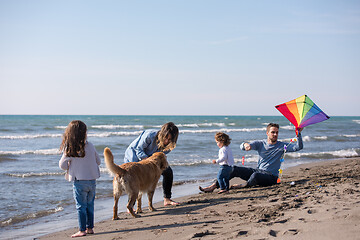 Image showing happy young family enjoying vecation during autumn day