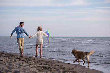 Image showing happy couple enjoying time together at beach