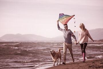 Image showing happy couple enjoying time together at beach