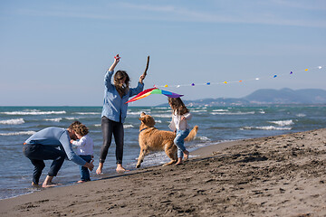 Image showing happy young family enjoying vecation during autumn day