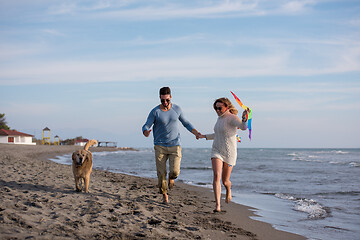 Image showing happy couple enjoying time together at beach