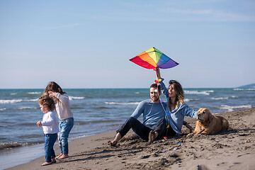 Image showing happy young family enjoying vecation during autumn day