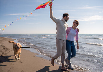 Image showing happy couple enjoying time together at beach