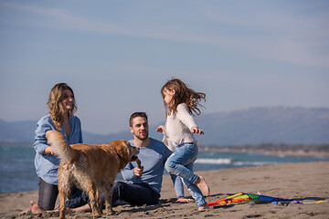 Image showing happy young family enjoying vecation during autumn day