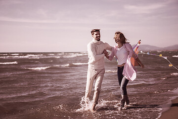 Image showing Couple enjoying time together at beach