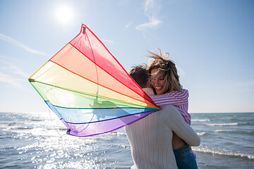 Image showing Couple enjoying time together at beach