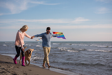 Image showing happy couple enjoying time together at beach