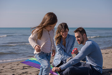 Image showing happy family enjoying vecation during autumn day