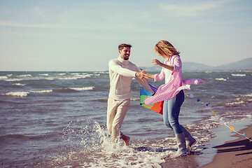 Image showing Couple enjoying time together at beach