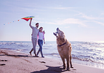 Image showing happy couple enjoying time together at beach