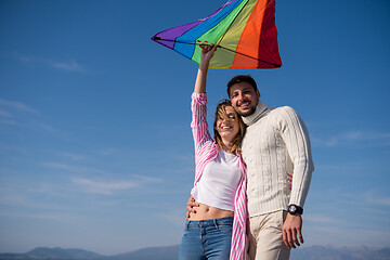 Image showing Couple enjoying time together at beach