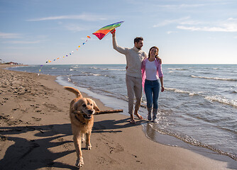 Image showing happy couple enjoying time together at beach