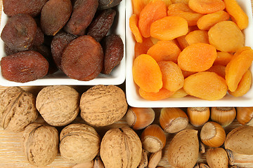 Image showing Dried fruit and nuts