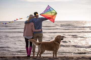 Image showing happy couple enjoying time together at beach