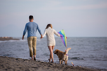 Image showing happy couple enjoying time together at beach