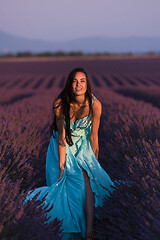 Image showing woman portrait in lavender flower field