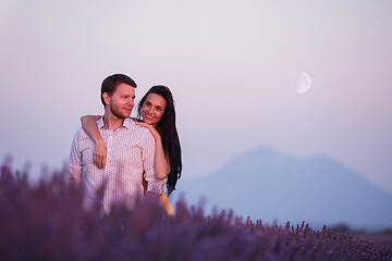 Image showing couple in lavender field