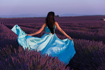 Image showing woman in lavender flower field