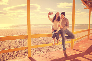 Image showing Gorgeous couple taking Selfie picture