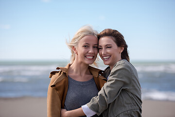 Image showing Women Smiling And Enjoying Life at Beach