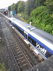 Image showing train leaving station