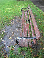 Image showing old park bench