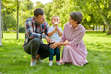 Image showing happy family at summer park