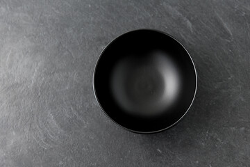 Image showing black ceramic plate on slate background