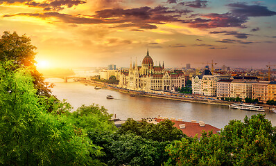 Image showing Summer sunset Hungary