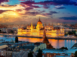 Image showing Danube and Parliament