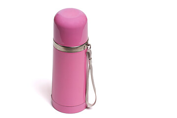 Image showing Isolated pink vacuum bottle