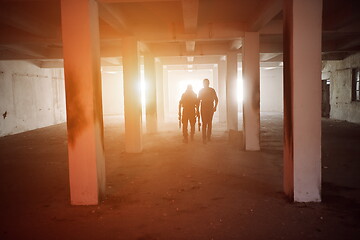 Image showing soldier squad team portrait in urban environment